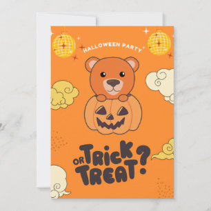 Halloween-Party-Trick oder Bear Pumkin-Urlaub Feiertagskarte