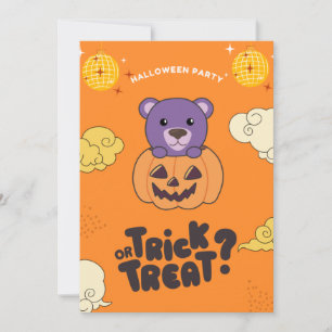 Halloween-Party-Trick oder Bear Pumkin-Urlaub Feiertagskarte
