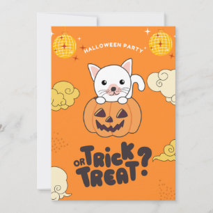 Halloween-Party Trick oder Behandlung der weißen K Feiertagskarte