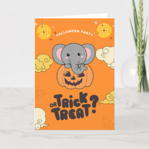 Halloween-Party Trick oder Behandlung Elefanten Pu Feiertagskarte