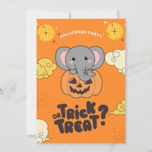 Halloween-Party Trick oder Behandlung Elefanten Pu Feiertagskarte