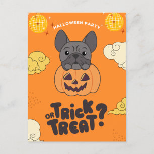 Halloween-Party Trick oder Behandlung Französisch  Feiertagspostkarte