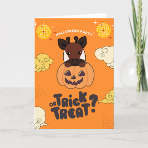 Halloween-Party Trick oder Behandlung Okapi Pumkin Feiertagskarte