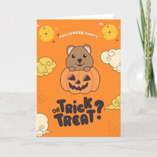 Halloween-Party Trick oder Behandlung Quokka Pumki Feiertagskarte