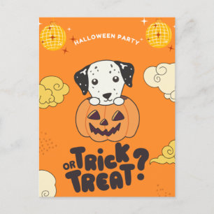 Halloween-Party Trick oder Dalmatiner Pumkin Ho be Feiertagspostkarte