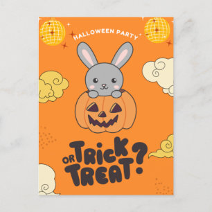 Halloween-Party Trick oder Treat Bunny Pumkin Holi Feiertagspostkarte