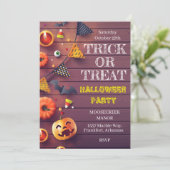 Halloween-Party Trick oder Treat Einladungen (Stehend Vorderseite)