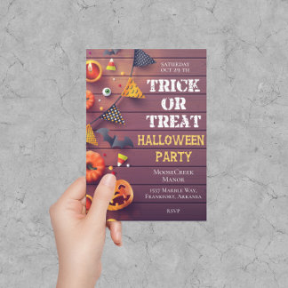 Halloween-Party Trick oder Treat Einladungen