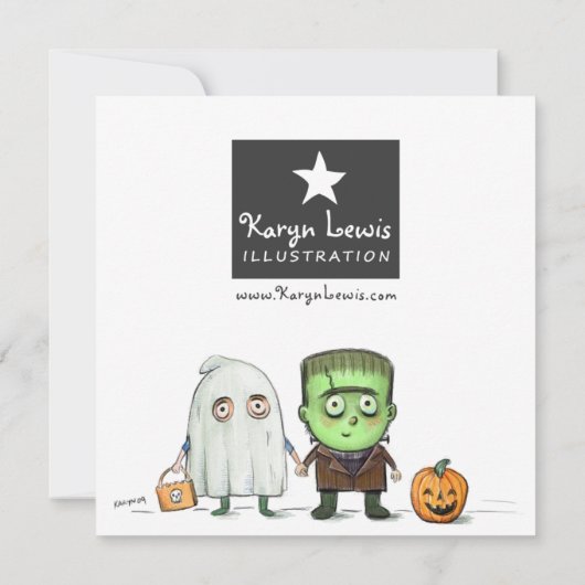 Halloween-Party-Trick oder Treater Einladungen (Rückseite)