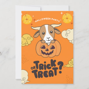 Halloween-Party Trick oder Treatziege Pumkin Urlau Feiertagskarte