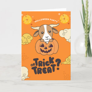 Halloween-Party Trick oder Treatziege Pumkin Urlau Feiertagskarte