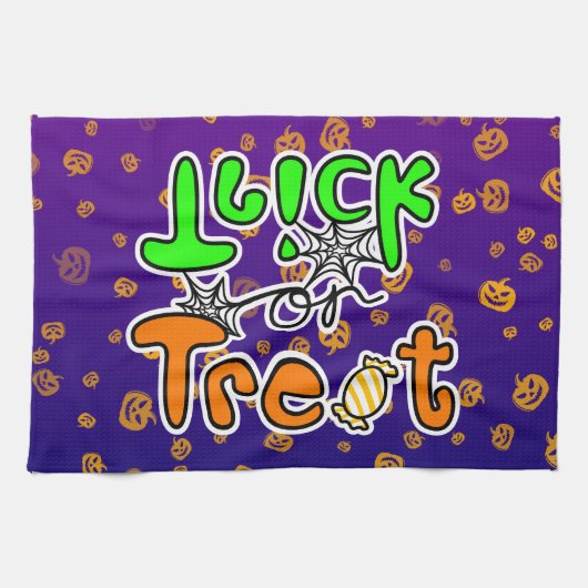 Halloween-Party Trick oder Trete Geschirrtuch (Horizontal)