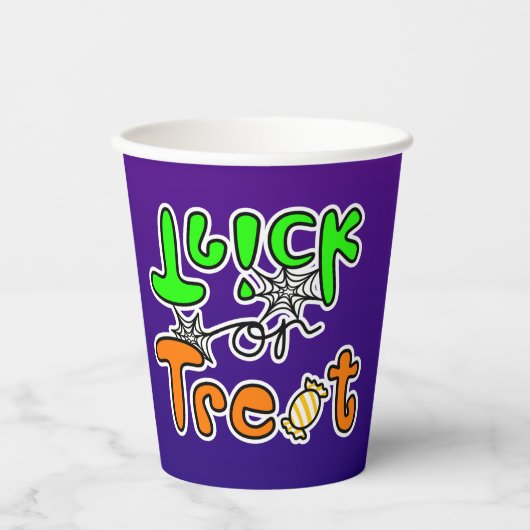 Halloween-Party Trick oder Trete Pappbecher (Vorderseite)