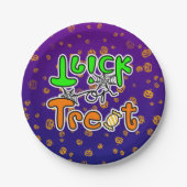 Halloween-Party Trick oder Trete Pappteller (Vorderseite)