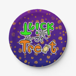 Halloween-Party Trick oder Trete Pappteller