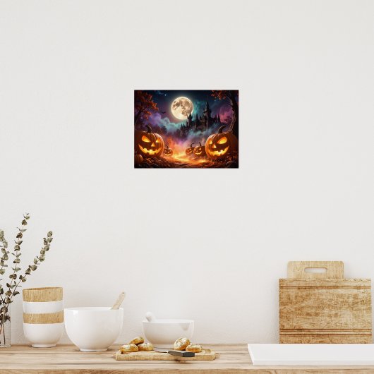 Halloween-Party Trick oder Trete Poster (Küche)