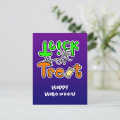 Halloween-Party Trick oder Trete Postkarte (Stehend Vorderseite)