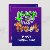 Halloween-Party Trick oder Trete Postkarte (Vorne/Hinten)