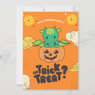 Halloween-Party Trick oder Treten Dragon Pumkin Ho Feiertagskarte