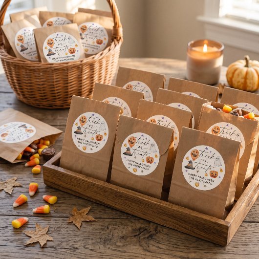 Halloween-Party Trick oder Treten Runder Aufkleber
