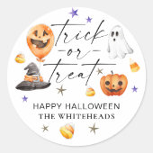 Halloween-Party Trick oder Treten Runder Aufkleber (Vorderseite)