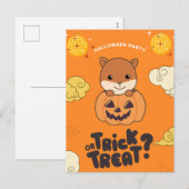 Halloween-Party-Trick oder Treuhandschuh Feiertagspostkarte (Vorne/Hinten)