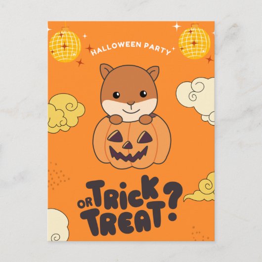 Halloween-Party-Trick oder Treuhandschuh Feiertagspostkarte (Vorderseite)