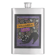 Halloween-Party und schwarze Katze