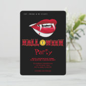 Halloween-Party Vampire Teeth Gothic Einladung (Stehend Vorderseite)