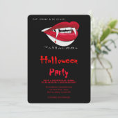 Halloween-Party Vampire Teeth Gothic Einladung (Stehend Vorderseite)