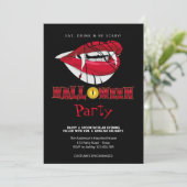 Halloween-Party Vampire Teeth Gothic Einladung (Stehend Vorderseite)