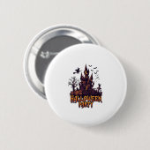 Halloween-Party Verlassenes Schloss Kürbisse Flede Button (Vorne & Hinten)