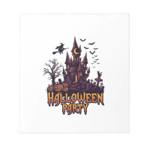 Halloween-Party Verlassenes Schloss Kürbisse Flede Notizblock