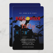 Halloween-Party Vintag Gothic Einladung (Vorne/Hinten)