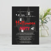 Halloween-Party Vintag Gothic Einladung (Stehend Vorderseite)
