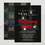 Halloween-Party Vintag Gothic Einladung (Vorne/Hinten)