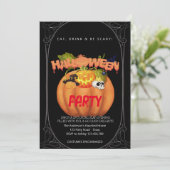 Halloween-Party Vintag Gothic Einladung (Stehend Vorderseite)
