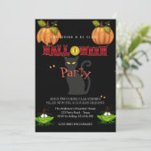 Halloween-Party Vintag Gothic Einladung (Stehend Vorderseite)