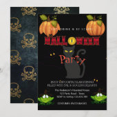 Halloween-Party Vintag Gothic Einladung (Vorne/Hinten)