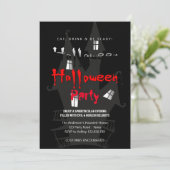 Halloween-Party Vintag Gothic Einladung (Stehend Vorderseite)