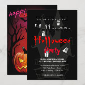 Halloween-Party Vintag Gothic Einladung (Vorne/Hinten)
