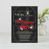 Halloween-Party Vintag Gothic Einladung (Stehend Vorderseite)