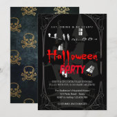 Halloween-Party Vintag Gothic Einladung (Vorne/Hinten)