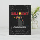 Halloween-Party Vintag Gothic Einladung (Stehend Vorderseite)