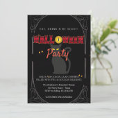 Halloween-Party Vintag Gothic Einladung (Stehend Vorderseite)