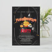 Halloween-Party Vintag Gothic Einladung (Stehend Vorderseite)