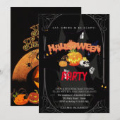 Halloween-Party Vintag Gothic Einladung (Vorne/Hinten)