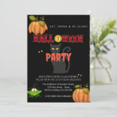 Halloween-Party Vintag Gothic Einladung (Stehend Vorderseite)