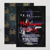 Halloween-Party Vintag Gothic House Einladung (Vorne/Hinten)