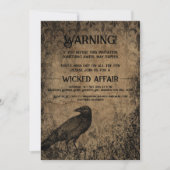 Halloween-Party Vintag Gothic Raven Einladung (Vorderseite)